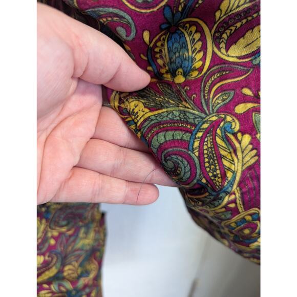 Vtg 90s Maximalist Puffer Coat Colorful Paisley Bold Statement Zip Womens Small - Picture 8 of 13